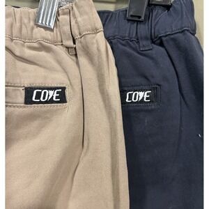 Cove USA Pants (2) Mens Sz 34x31 Chino Stretch Relaxed Fit Elastic Tan Navy